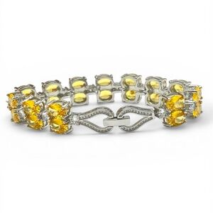 Yellow Clear CZ Silver Bracelet